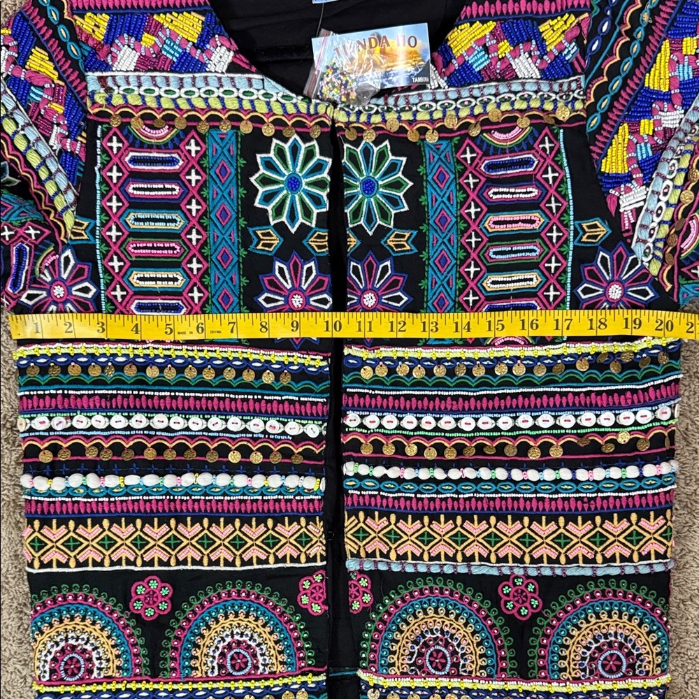 Tienda Ho Multicolor Embroidered Beaded Jacket NWT SKU1326 - Picture 7 of 14